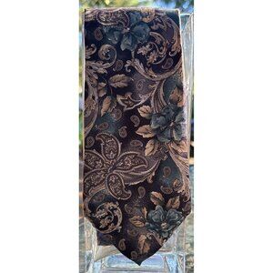Vintage‎ Barrington Paisley Floral Neck Tie Italian Silk Extra Wide